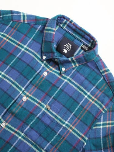 Image of THE BEAR HOUSE Men Cotton Tartan Checked Slim Fit Casual Shirt