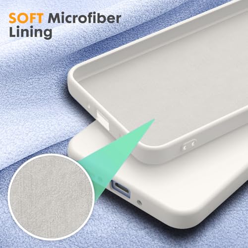 Image of DIZORO Microfiber Candy Case for Samsung A17 5G Smooth Touch Cushion Liquid Soft Silicone Gel Rubber Phone Cases Non-Slip Full Body Protective Shockproof Back Cover -Stone