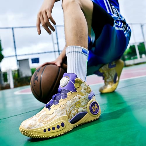 Image of Men's High-Top Basketball Shoes Anti-Slip and Wear-Resistant Soles Running Shoes Graffiti Design Fashionable Sports Shoes