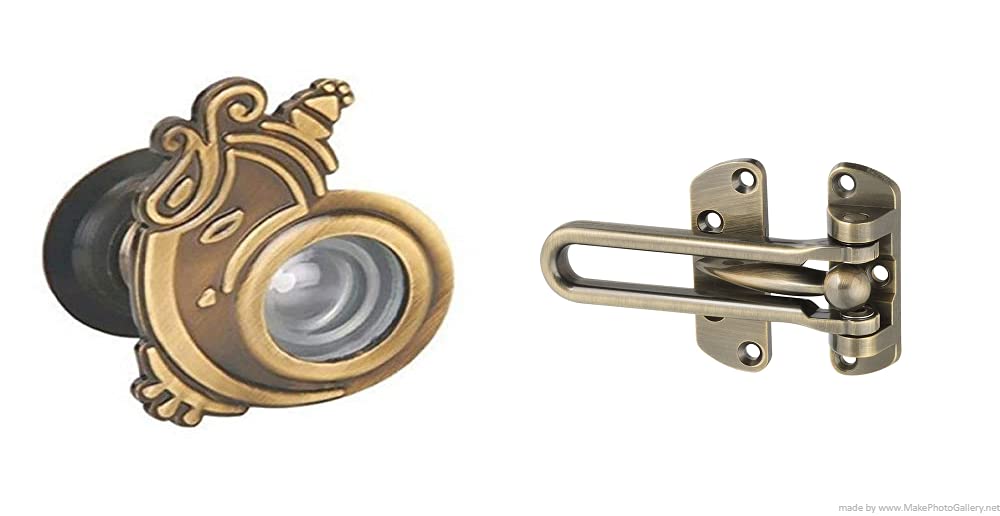 Eye Berry Ultra Clear 180 Degree Door Eye/Viewer (Antique Brass Finish) with Door safty Guard Lock Spiritual Solid Antique Brass Door Sign (Long Life Solid Parts) (B07GB1F1GJ) Amazon Price History, Amazon Price Tracker