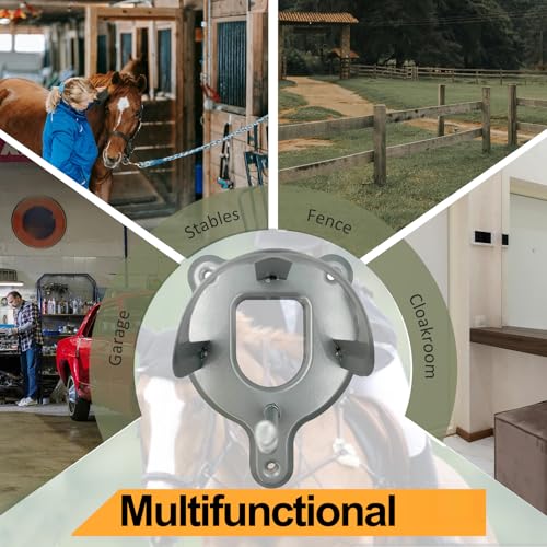 4 Stück Sattelhalter Pferd, Trensenhalter Pferde-Zaumzeug Halter Horse Zubehör, Trensenhalter Pferd Metall, Halterung Zaumzeug, Haken Pferd Tack , Pferdehalfter Aufhänger für Steckenpferde,Silber