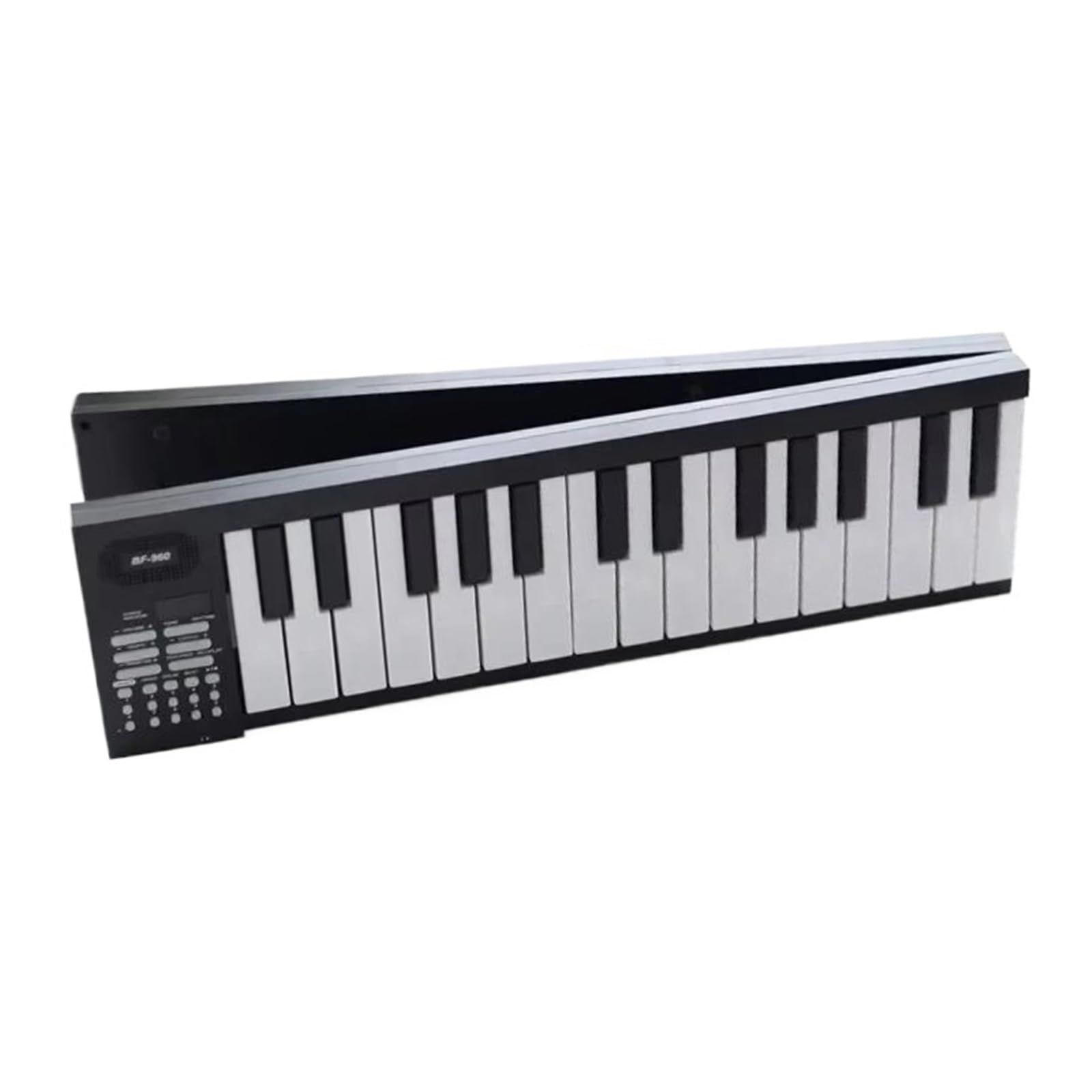 Pianino Elektroniczne Składane Pianino Elektryczne 61 Klawiszy Przenośny Syntezator Profesjonalna Klawiatura(Black)