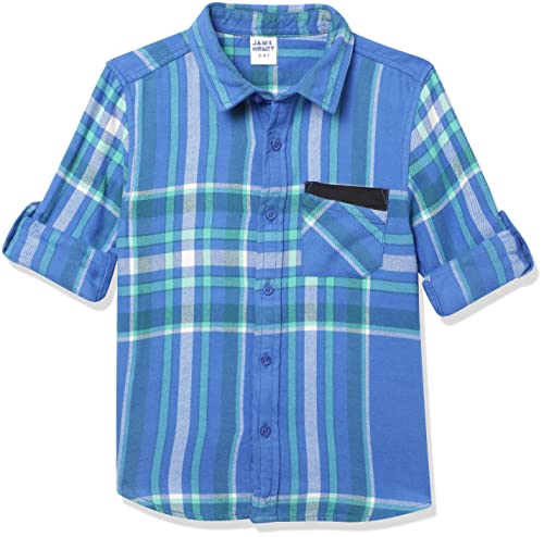 Image of Amazon Brand - Jam & Honey Boys 100% Cotton Printed Regular Fit Long Sleeve Shirt
