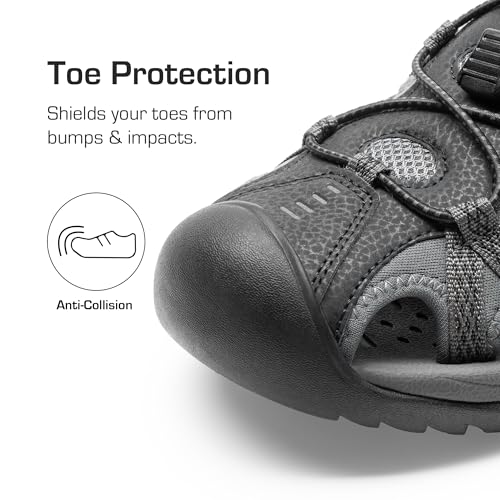 Image of DREAM PAIRS Men's Sandals Hiking Water Sport Athletic Beach Outdoor Comfortable Casual Closed Toe Summer Sandal Shoes