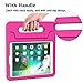 AVAWO Kids Case for iPad 9.7 2017/2018 & iPad Air 2 with Built-in Screen Protector - Light Weight Shock Proof Convertible Handle Stand Friendly Kids Cover for 9.7 iPad 5th & 6th Gen, Magenta/Rose