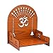 SATVIK 1 Pc DIY MDF Puja Mandir Set Easy to Build Om Design Pujan Ghar Temple Table Top God Sihasan Indian Hindu Festive Diwali Wooden Pattern Bhagwan Darbar Home Office Décor Portable Pooja Stand