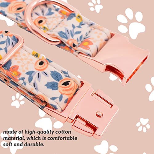 Hsigio Dog Collar And Leash Set Girls Adjustable Puppy Collars With Floral Bow Tie For Small Medium Large Female Dogs thumb #4