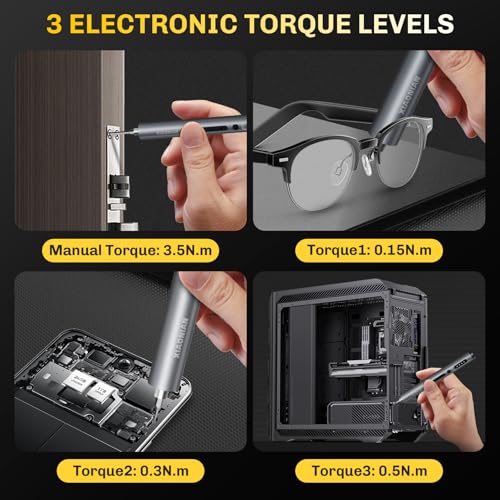 Image of 3.7V Precision Electric Screwdriver Set,50 IN 1 Small Power Magnetic Storage Mini Electric Screwdriver Cordless Set USB Charging Repair Tool Kit for Electronics Laptop Phone Camera Glasses Watch