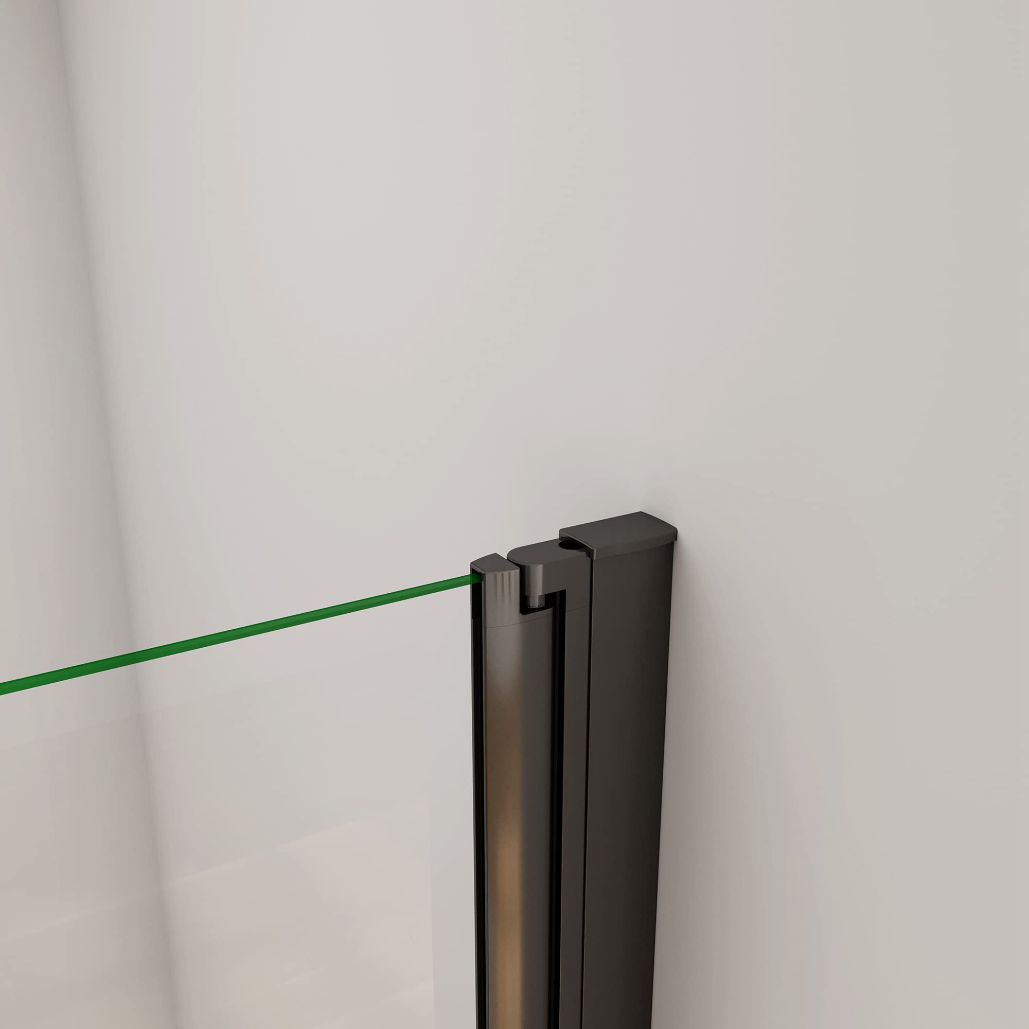 80x140cm Parete Vasca Doccia Sopravasca Singolo Pannello Girevole in Vetro Temperato 6 mm Trasparente Telaio Nero Opaco