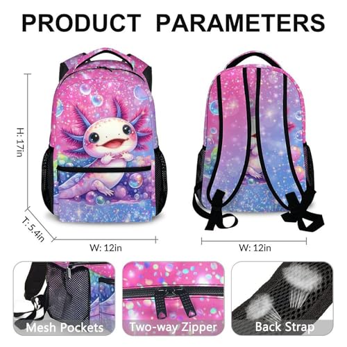 School Backpacks for Girls, Kids Backpack for Preschool Elementary Students Age 6-8, 17 Inches Pink Glitter Animal Prints Bookbag for Camping Travel, Large Capacity, Lightweight2