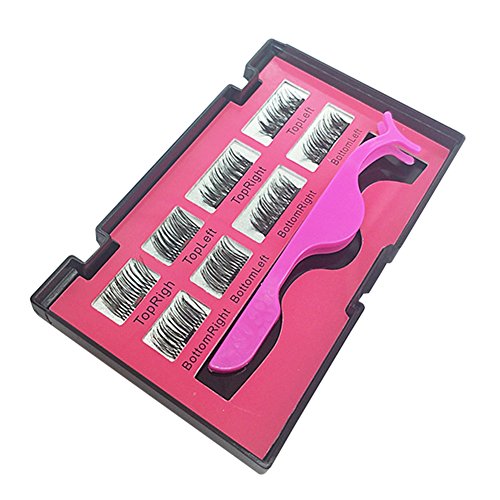 Magnetic Eyelashes with Applicator, No Glue 3D Reusable False Eyelashes Natural Look Full and Half Size in One Set Fake Lashes (2 Pairs 8 Pieces)