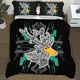 Cyusri Black Twin Duvet Cover Set,Technology Mechanical Deer Themed Bedding Duvet Cover Sets,Cool So