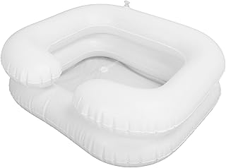 Portable Shampoo Bowl, Inflatable Shampoo Bowl and Wash Basin with 3.3ft Drain Hose for Elderly, Disabled, Bedridden and Handicapped