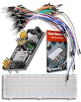 AZDelivery MB 102 Breadboard Kit - 830 Breadboard, Netzteil Adapter 3,3V 5V, 65Stk Steckbrücken kompatibel mit Arduino inklusive Ebook!
