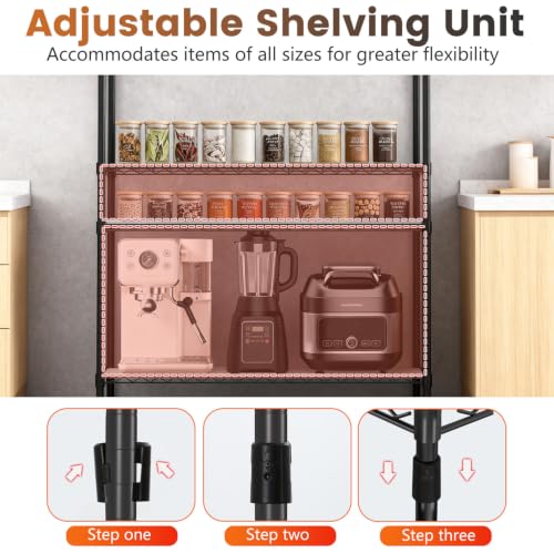 Image of BestOffice | 6-Tier Wire Shelf with Wheels | 48 inch x 18 inch x 81 inch | Black