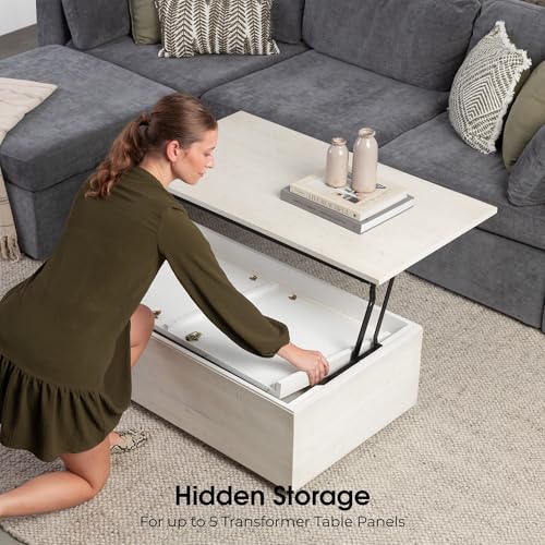 Transformer Table Solid Wood Extendable Dining Table, White - image 8