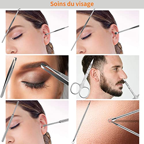 Set manicure 19 in 1 in acciaio inox strumenti per...