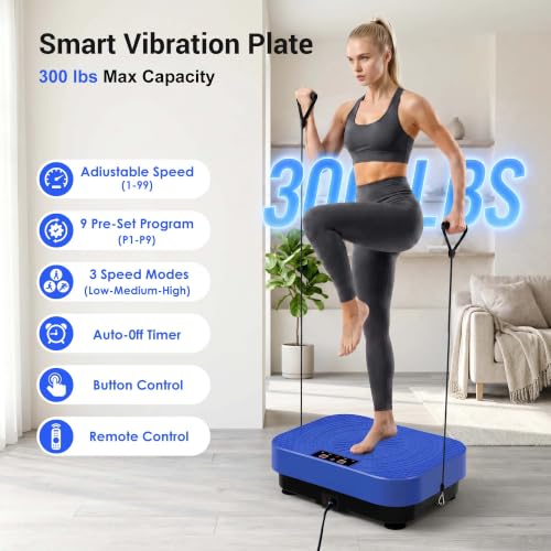 Image of Homesy Vibration Plate Exercise Machine, Vibrating Plate for Lymphatic Drainage, Full Body Shake Platform Board for Home Fitness and Fat Burning, Sport Gym Equipment for Women Men