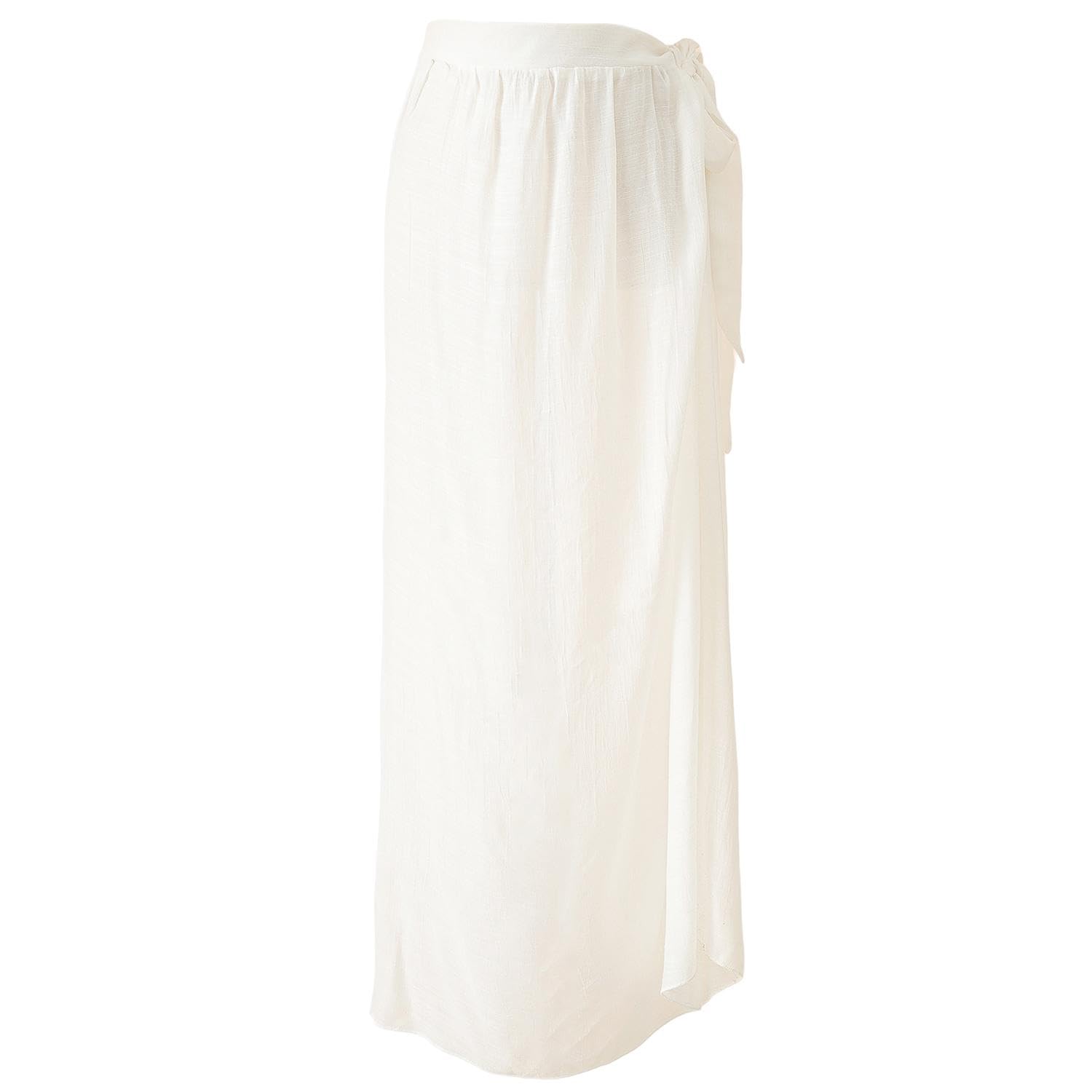 TBSCWYF Mujer Traje de Baño de Playa para Bikini Bañador de Gasa Sarong Coverups Semi Transparente Pareo Bufanda Wrap Falda Corta con Borlas Fringe Swim Beach Coverups