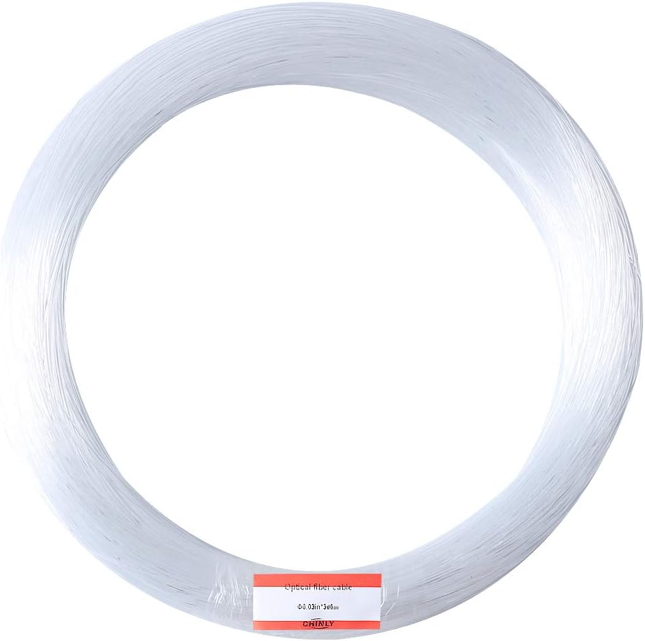 CHINLY 1000 Uds*0,75mm*5 m PMMA Cable de extremo brillante de fibra óptica de plástico para techos estrellados todo tipo de controlador de motor de luz LED