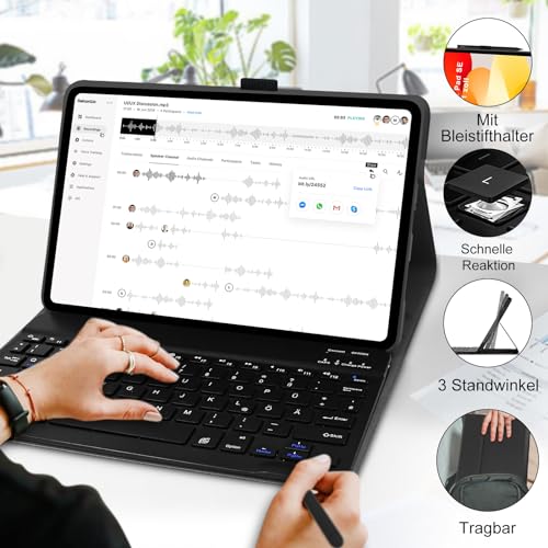 Funda con teclado Xiaomi Redmi Pad SE 11 carcasa trasera suave negra teclado magnético 2023 3