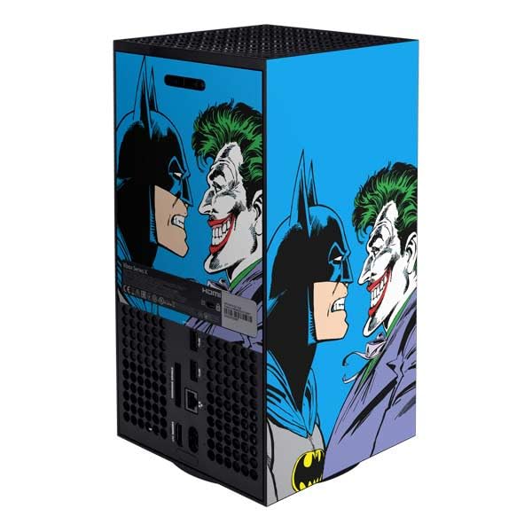 Skinit Decal Gaming Skin Compatible with Xbox Series X Bundle - Officially Licensed DC Comics The Joker vs Batman Vintage Art Design