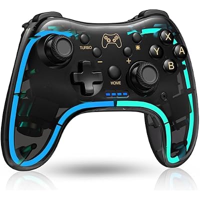 Switch Controller for Nintendo Switch 2/Switch 1/OLED/Lite, Replacement for Nintendo Switch Pro Controller Support PC & Android/iOS with Cool LED, Wireless Switch Controller with Turbo,Vibration