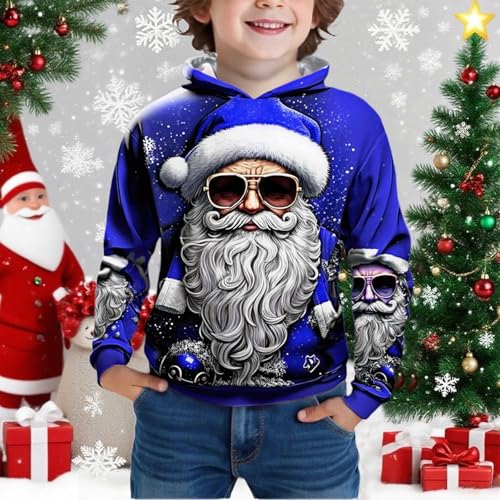 Sweat à capuche de Noël garçon pull festif doublé en polaire