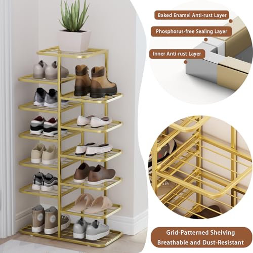 Range-chaussures grande capacité multi-niveaux à étagères grillagées