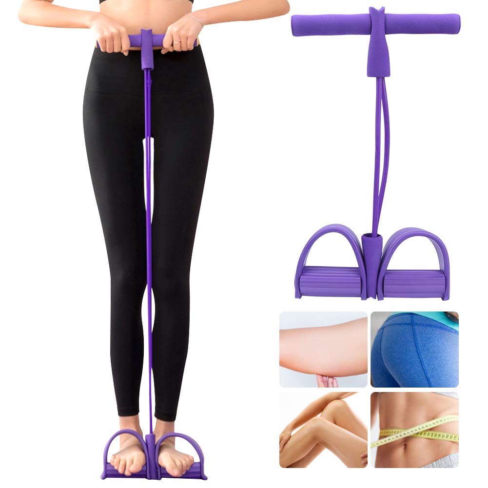 Generic 2 Tube Foot Pedal Pull Rope, Fitness Pull Rope, Fitness Leg Puller Convenient to Use for Indoor and Outdoor Fitness Training Fitness Equipment(Purple) (B0CBBQFVHH) Amazon Price History, Amazon Price Tracker