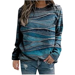 Ropa De Trabajo Mujer Tallas Grandes riou Sudaderas Mujer Tallas Grandes Otoño Invierno Navideñas Jersey Elegante 2022 Largas Fitness Original Sexy Cuello Redondo Sweatshirt Suave y Cálida Top Shirt Blusas