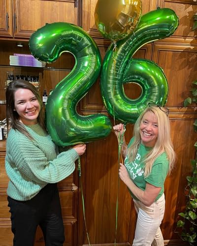 Image of 40 Inch Green Number 5 Balloon Birthday Party Decorations for Men & Women | 40 Inch Green inflatable foil number balloons, large birthday decorations for 5th birthday