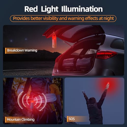 Dawnrise LED Camping Lantern, Up to 350 Hours Rechargeable Camping Light, 4 Modes Outdoor Flashlight Lantern with Red Light, Water Resistant Portable Tent Light for Emergency,Hiking,Hurricane (Yellow)