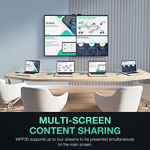 YeaLink WPP30 USB Type-C 4K Wireless Presentation Pod, Black (1303112)