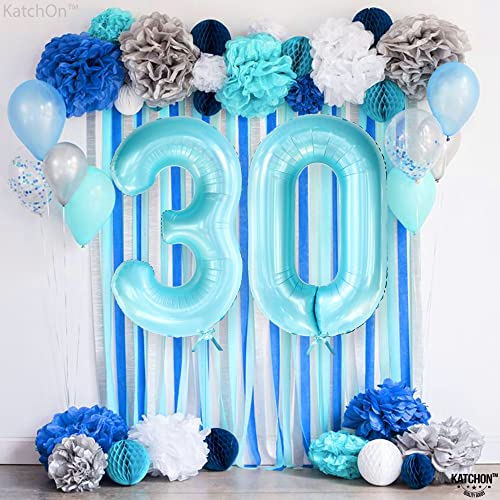 Image of KatchOn Light Blue 0 Balloon Number 40 Inch