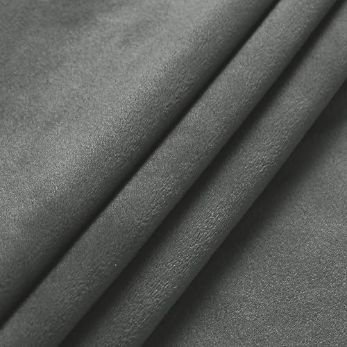 Image of 5 Piece Holland Velvet Cushion Covers, 22x22 inch, Grey | Soft Solid Decorative Throw Square Pillow Cases Modern Luxury Home Decor for Couch Sofa Bedroom Livingroom