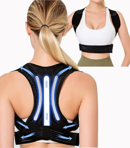 Image of Posture Corrector for Women & Men Adjustable Lightweight Upper Back Brace Support Improve Posture Support Belt for Scoliosis Pain Relief From Shoulder Back Correct Hunchback(Black,Medium)