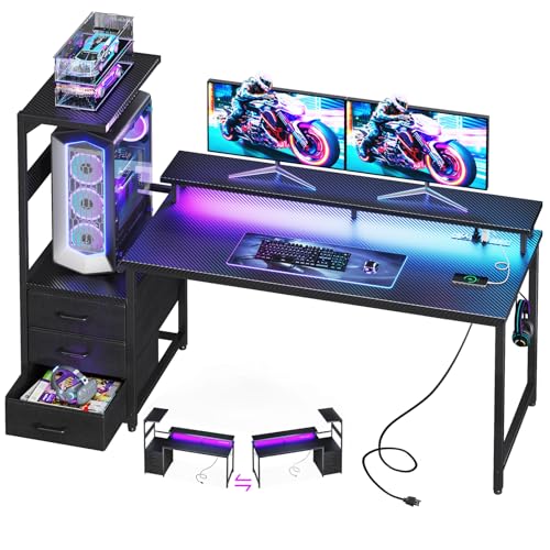 Casaottima 59 Inch Gaming Desk with USB Charging Ports...