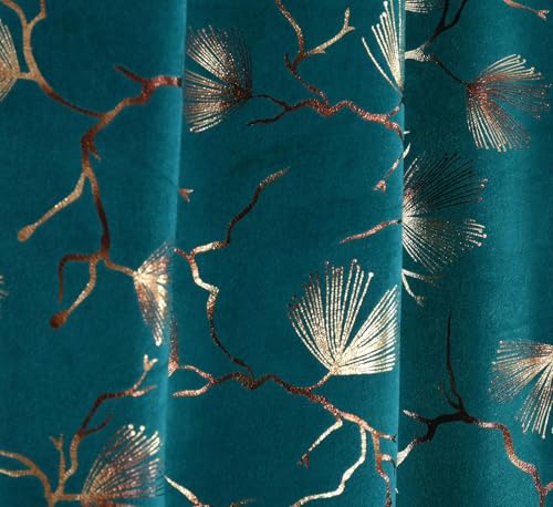 Image of Window Curtains 5 Feet | 48x60 Inch | 1 Panel Only | Velvet Blackout Parda for Kitchen & Small Windows | Aqua Colour