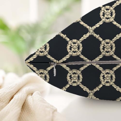 Housse coussin 80x80cm aspect lin de qualité supérieure pour décoration extérieure