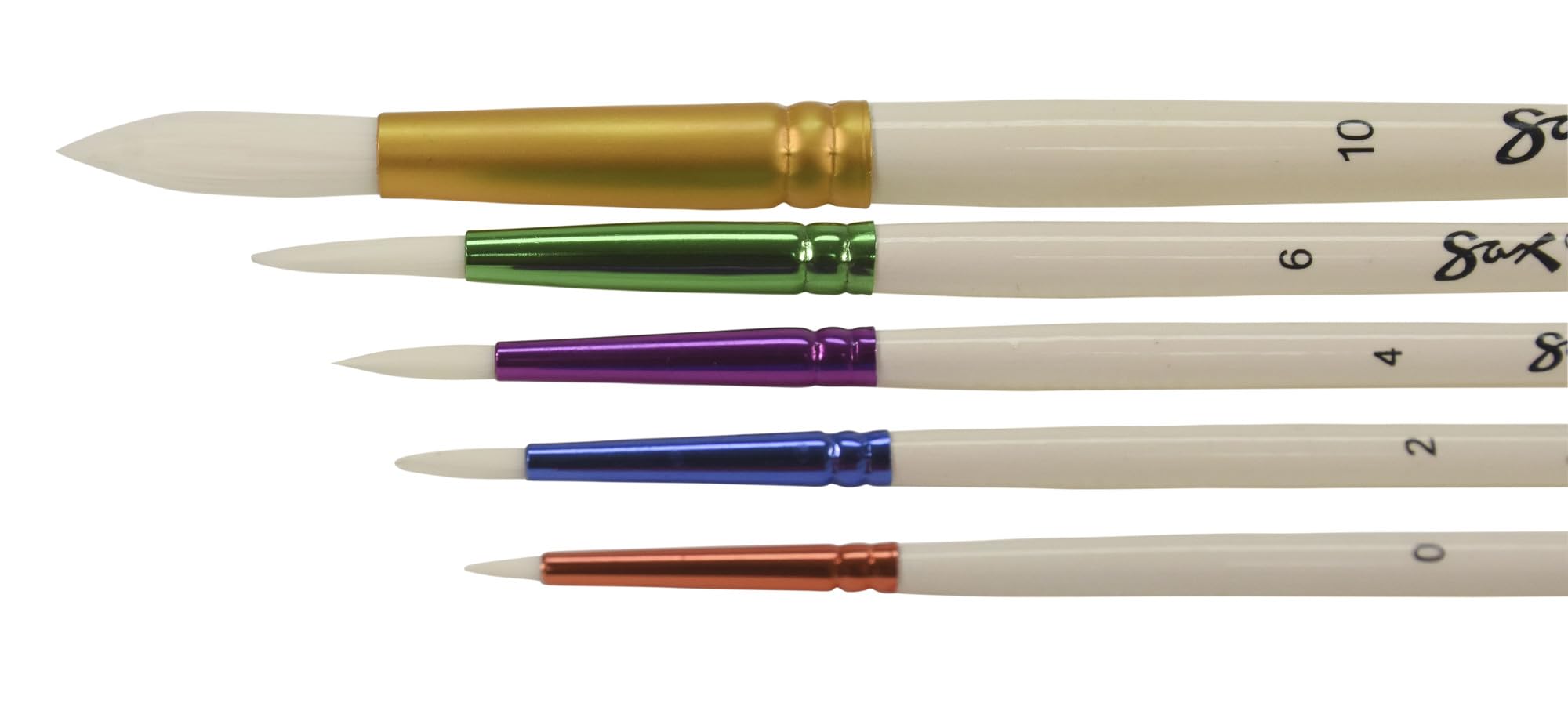 Sax True Flow Spectrum Watercolor Paint Brushes, Round, Assorted Size, Set of 5 - Image 3