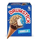 Drumstick Original Vanilla Sundae Cones Frozen Dessert, 4 Count, Ice-cream, 18.1 Ounce