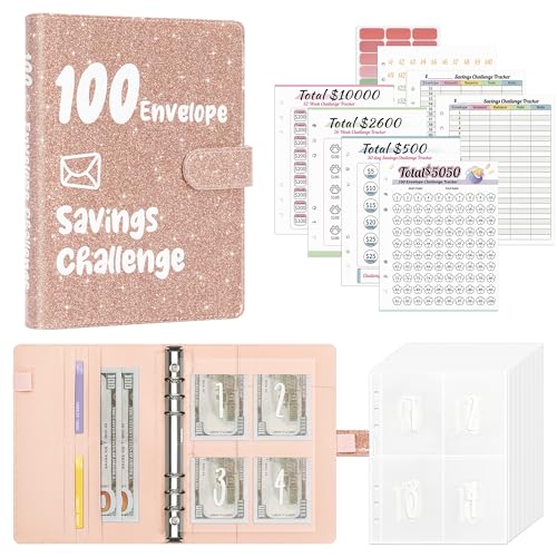 Ospelelf 100 Envelopes Money Saving Challenge Binder 52 Week Budget