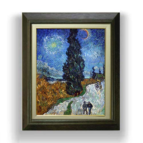 Amazon.co.jp: ゴッホ 糸杉と星の見える道 F6 油絵直筆仕上げ｜ 絵画 6