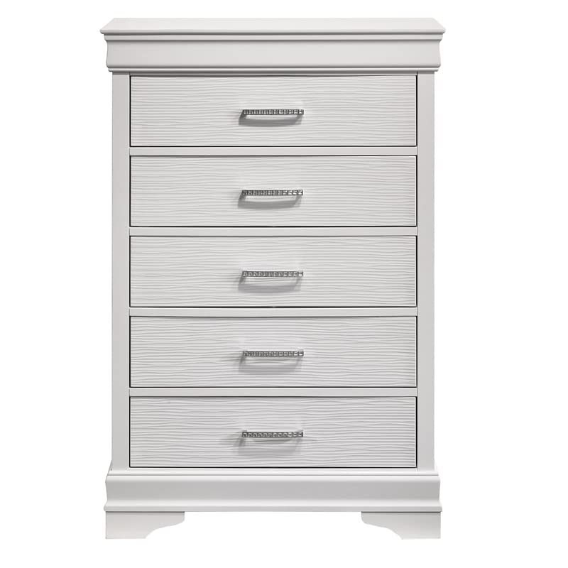 Brooklyn Modern 5 Drawers Chest made with Wood in White
