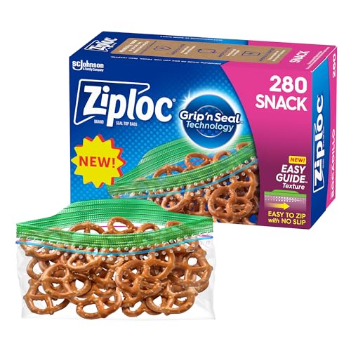 Ziploc 315894 Snack Bags With Easyguide Texture cover
