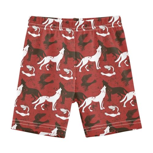 JHKKU Girls Wolf Bird Shorts Cotton Cartwheel Bike Kids Biker Under Dress Dance Short Girl Clothes 5T