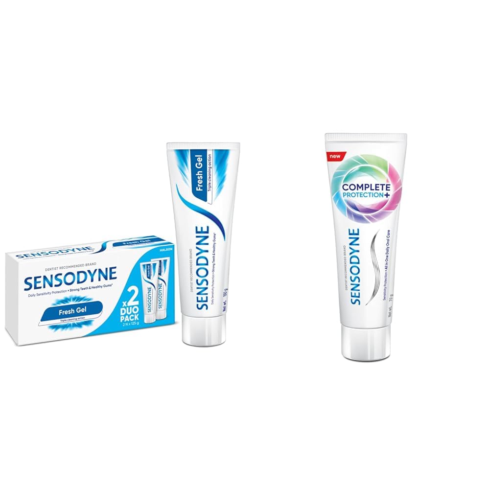 Sensodyne Toothpaste Fresh Gel | Daily Sensitivity Relief Tooth Paste Combo Pack - 250gm (125gm x | Sensodyne Toothpaste Complete Protection+ | All-in-One Daily Sensitivity Protection Tooth Paste Pa-image-43