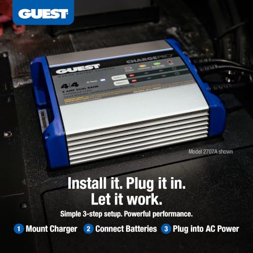 Image of Guest 2707A Guest On-Board Battery Charger 8A / 12V, 2 Bank, 120V Input