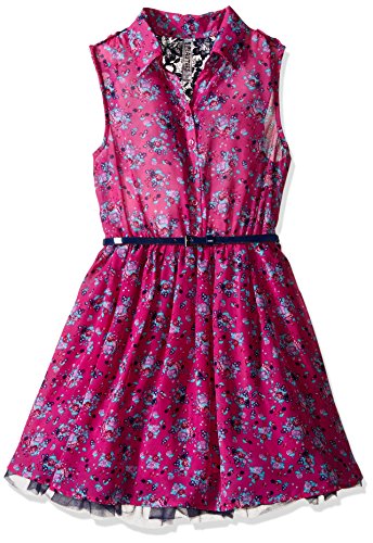 Beautees Sleeveless Shirt Dress with Collar